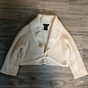 Apostrophe Ivory Bolero Jacket Shrug Sweater, LP